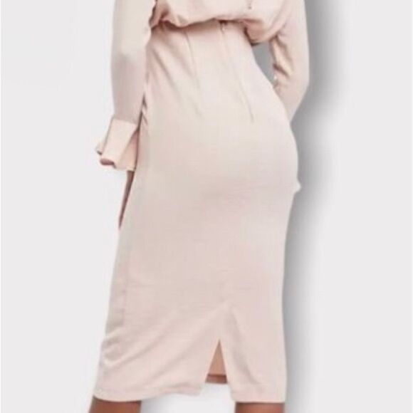 ASOS DESIGN Tall Cowl Neck
Fluted Sleeve Midi Dress Rose Sz US 6  NWT - Picture 4 of 9
